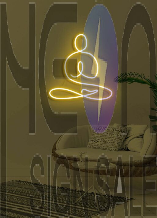 Yoga Calming Neon for Mindful and Spiritual Practice