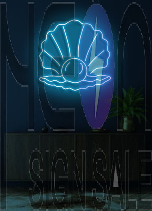 The Pearl Neon Skilt Elegant Glow Symbolizing Rarity and Beauty