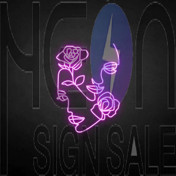 'Flower and people' neon sign