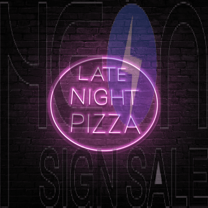 Late Night Pizza Perfect Neon Accent for Late Night Snacks