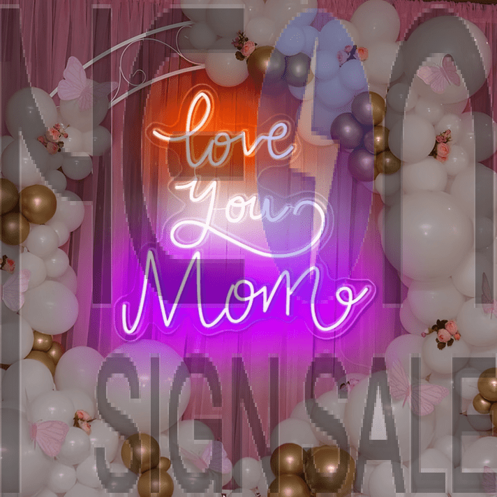 Love You Mom Neon Sign: Brighten Mom's Day with Radiant Affection