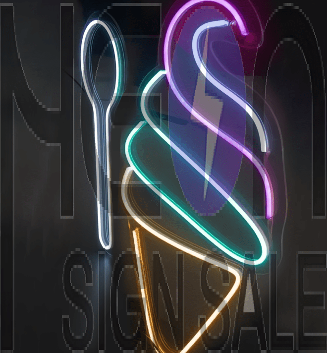 Indulge in BlissVibrant Ice Cream Neon Sign