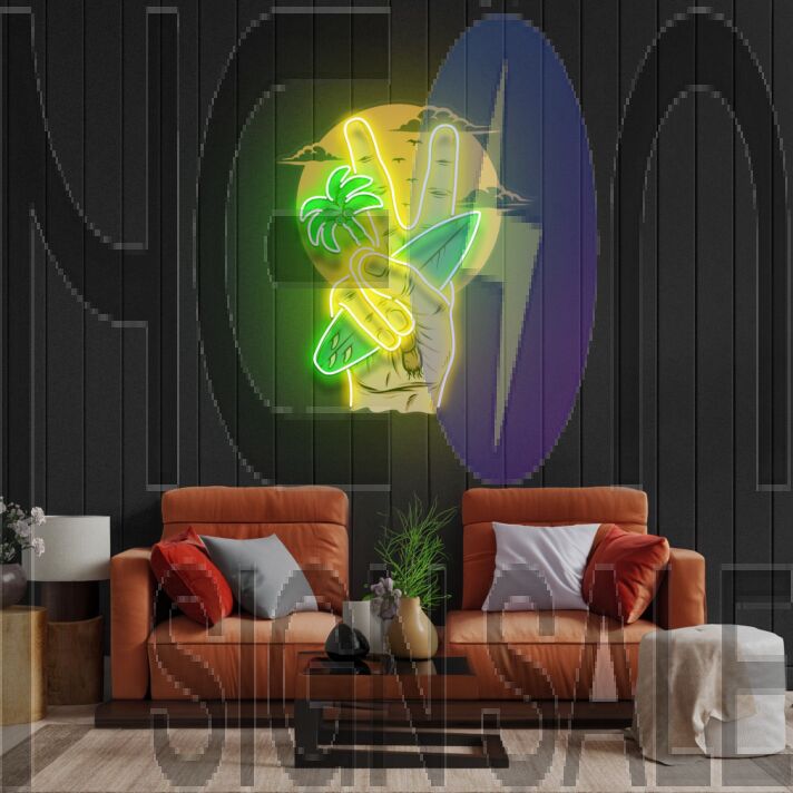 The Beach Led Neon Acrylic Artwork