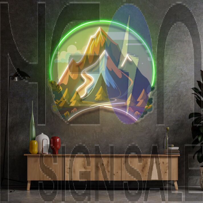 Moutain Landscape Led Neon Sign Light Pop Art