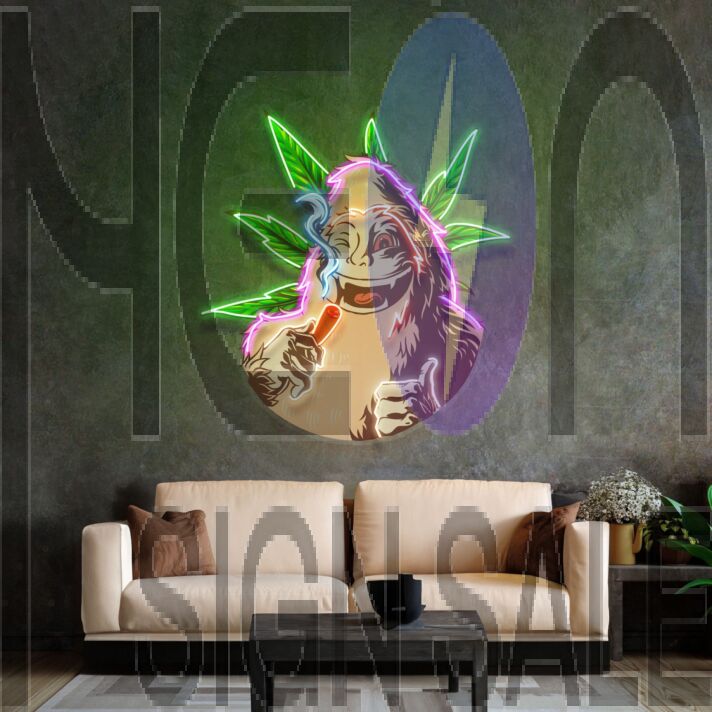 Monkey On Drugs Led Neon Sign Light Pop Art