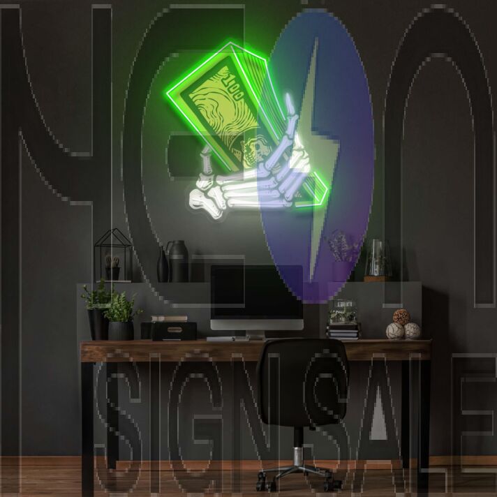 Money Hands Led Neon Acrylic Artwork