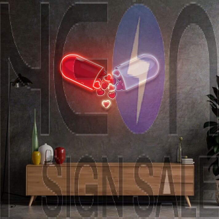 Love Capsule Cartoon Led Neon Sign Light Pop Art