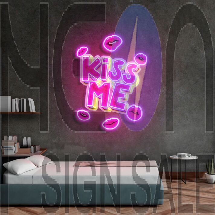 Kiss Me Led Neon Acrylic Artwork