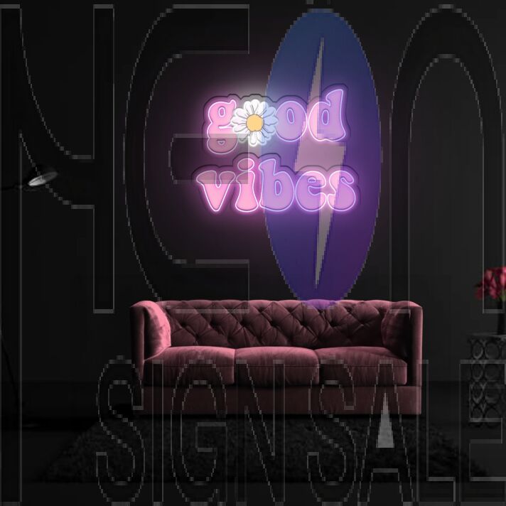 Good Vibes Neon X Acrylic Artwork