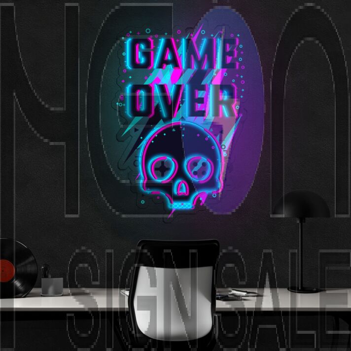 Game Over Neon Sign X Acrylic Artwork