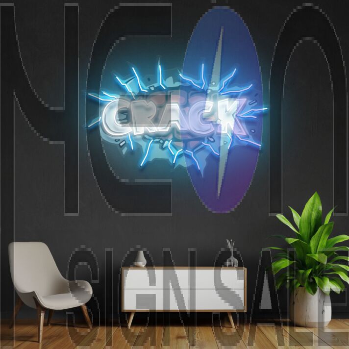 Crack Led Neon Acrylic Artwork