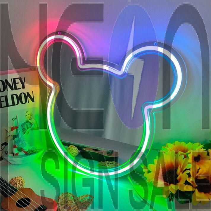 Cuddly Bear Mirror Neon Signs