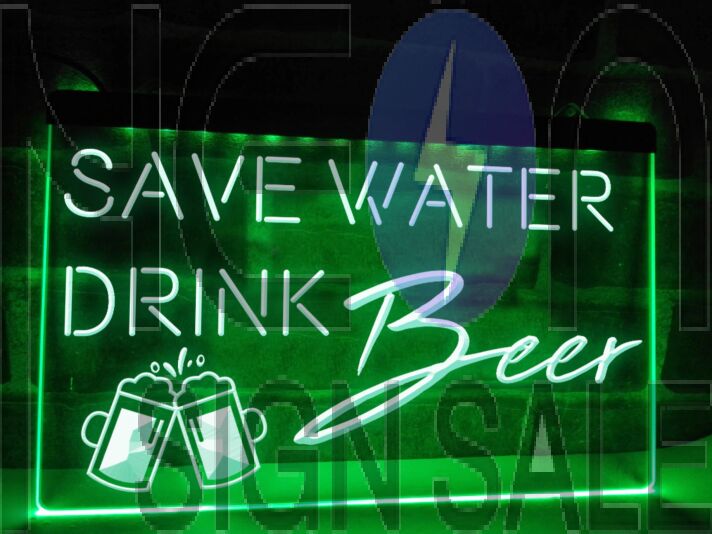 Save Water Drink Beer Hanging Neon Sign