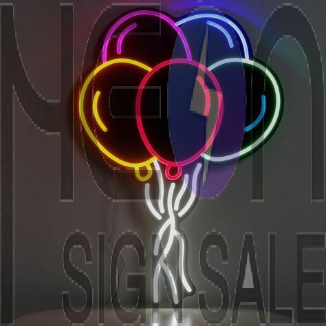 Holiday Balloon Neon Black Backsplash