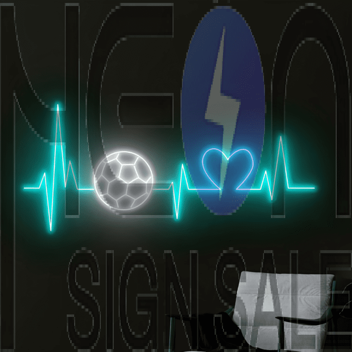 Soccer Heartbeat Neon Light