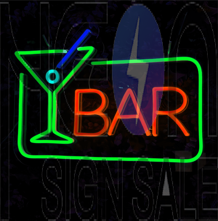 Customize Chic Cocktail Bar Neon Sign