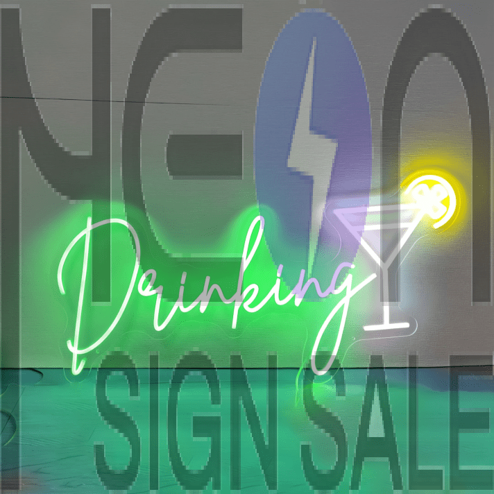 Customize Lively Drinking Cocktail Neon Sign