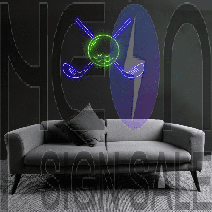 Golf Club Set Neon Sign