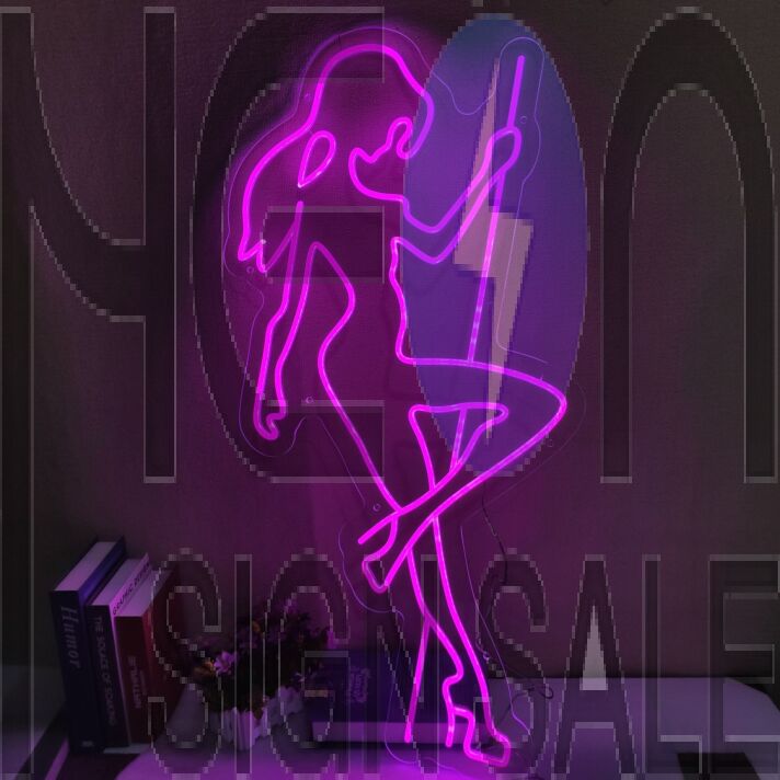 Pole Dancing Woman Neon Sign