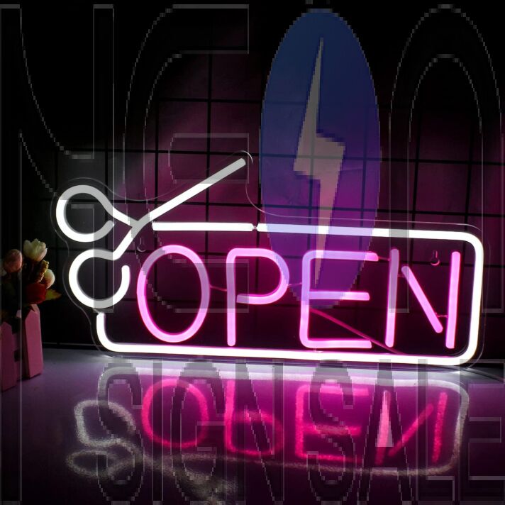 Customize Barbershop Open Neon Sign