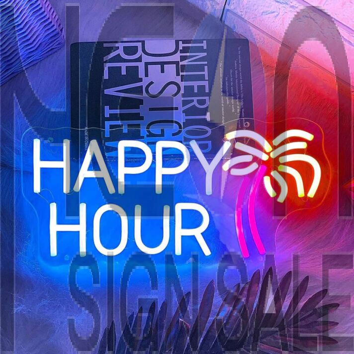 HAPPY HOUR Holiday Celebration Neon Sign