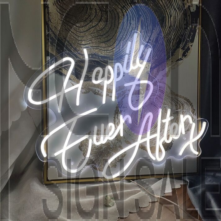 Happily Ever After Wedding Decor Neon Sign