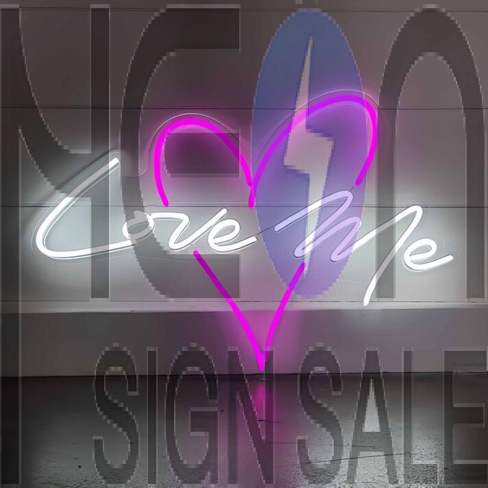 Heart Love You Wedding Neon Sign