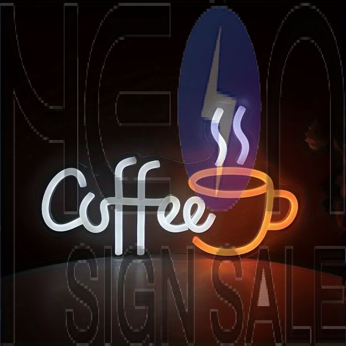 Customize Minimalist Coffee Cup Neon Sign