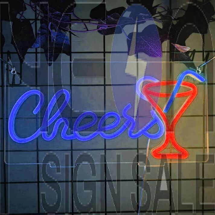Cheers Cocktail LED Bar Neon Sign