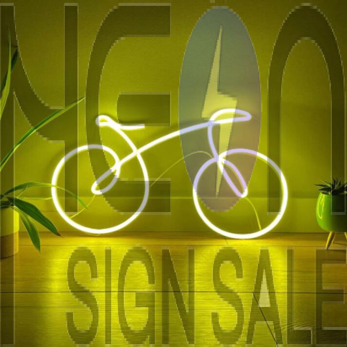 Abstract Line Bicycle Neon Sign