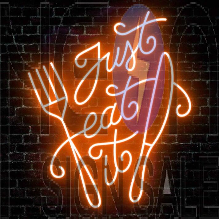 Vibrant Just Eat It Restaurant Neon Sign