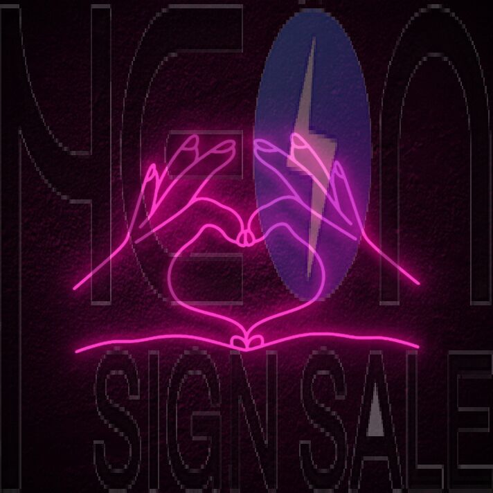 Heart Hand Neon Sign for Loving and Positive Spaces