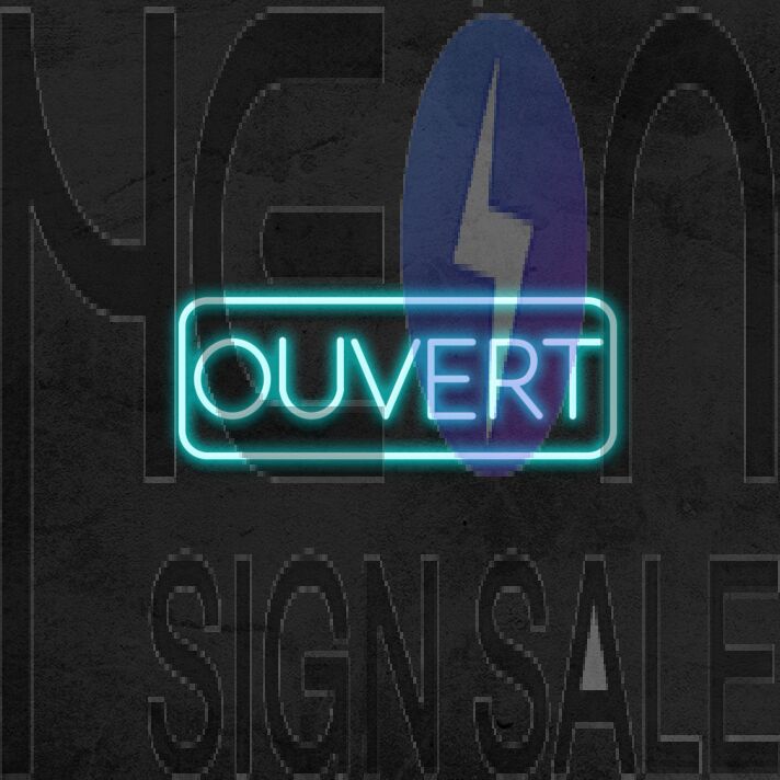 Ouvert Neon Sign for French-speaking Businesses