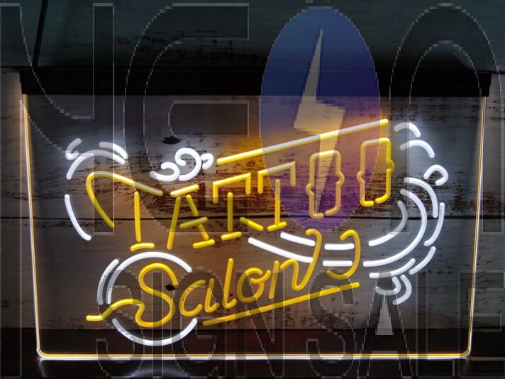 Tattoo Salon Indoor Dual LED Neon Sign for Tattoo Studios