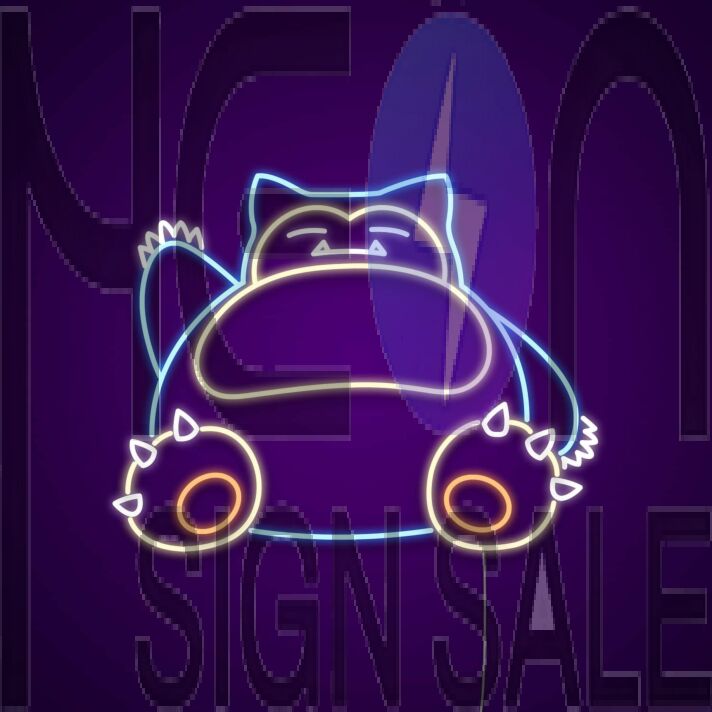 Snorlax Pokeball Neon Sign for Anime Fans