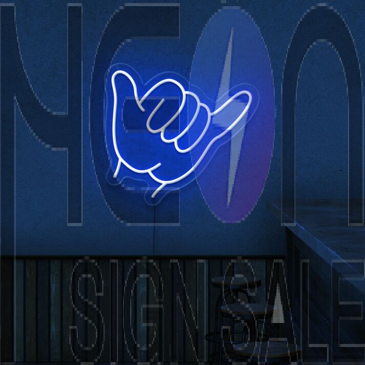 Shaka Neon Sign for Beach and Surfing Themes