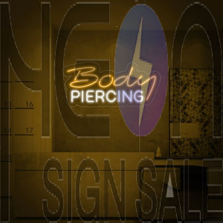 Body Piercing Tattoo Neon Sign for Tattoo Studios