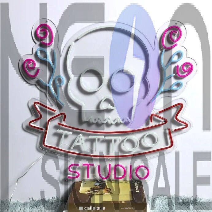 Tattoo And Skull Neon Sign for Tattoo Studios