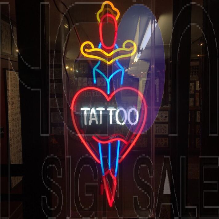 Tattoo Heart Shape Neon Sign Real Neon Light for Tattoo Studios