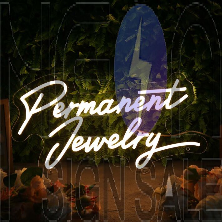 Permanent Jewelry Yellow Neon Sign for Jewelry Shops