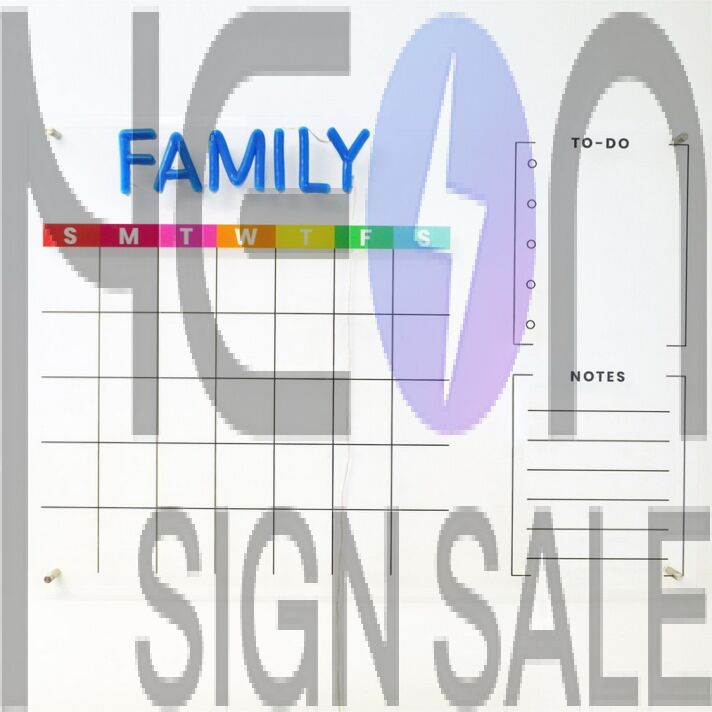 Family Calendar Neon Sign for well-coordinated home life