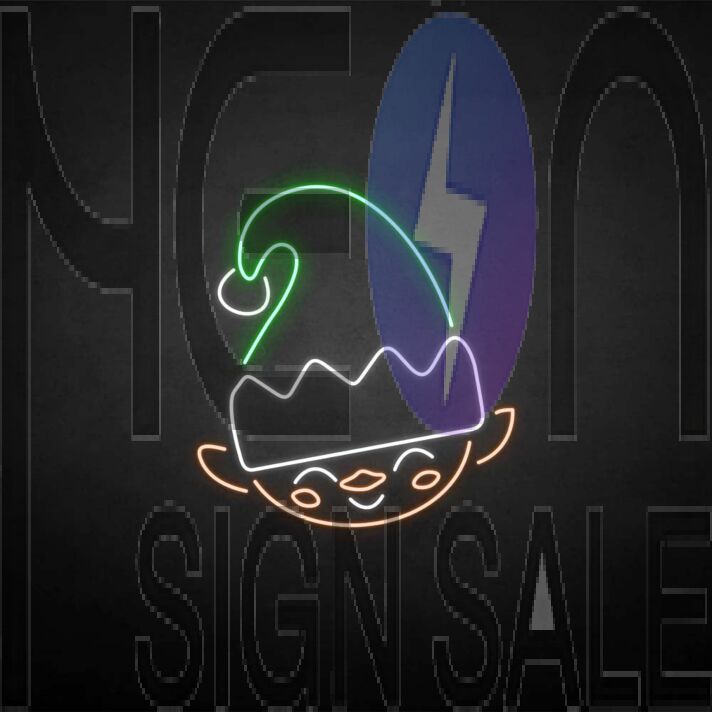 Elfin' neon sign