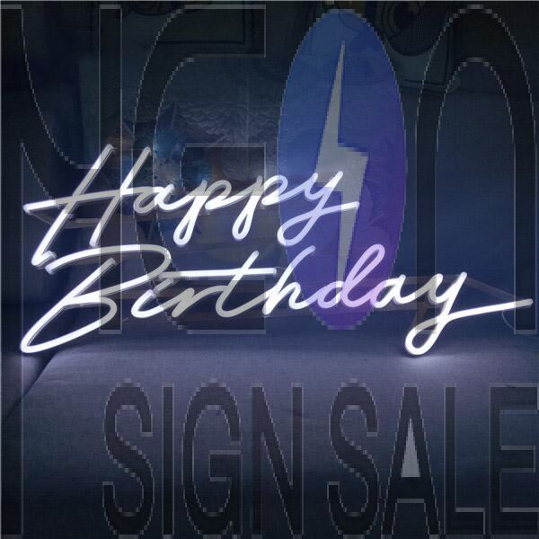 Happy Birthday Neon Sign for celebratory birthday decor