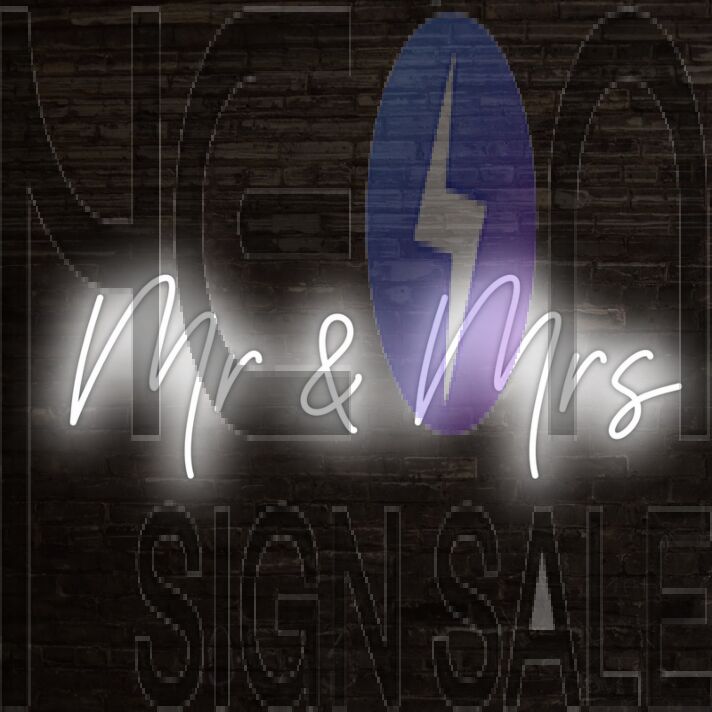 Mr And Mrs Neon Sign ideal for wedding celebrations