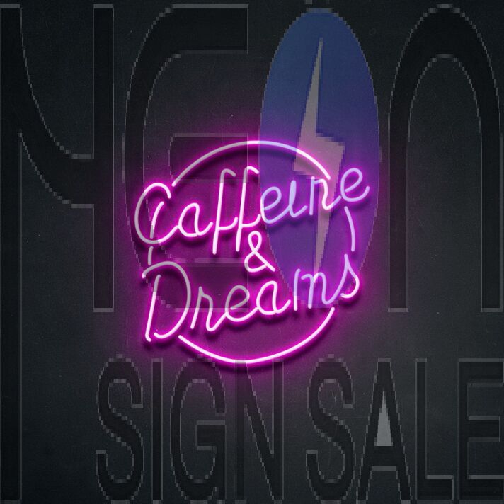 Caffeine Dreams Neon Sign for Coffee Lovers