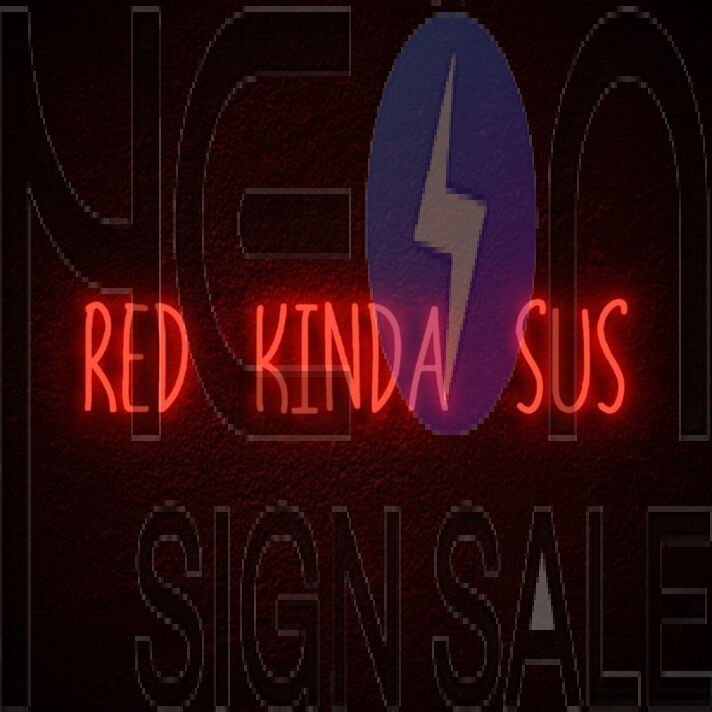 Red Kinda Sus Neon Sign for Among Us Fans