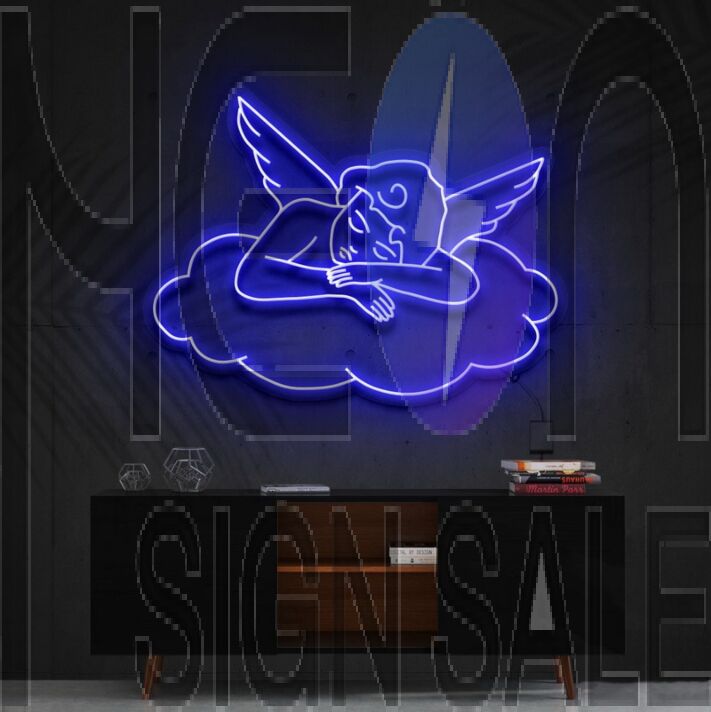 Sleepy Cupid Neon Sign for Romantic and Bedroom Decor