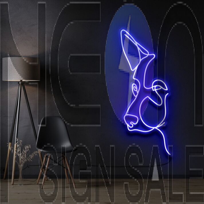 German Shepherd Line Art Neon Sign for Pet Lovers