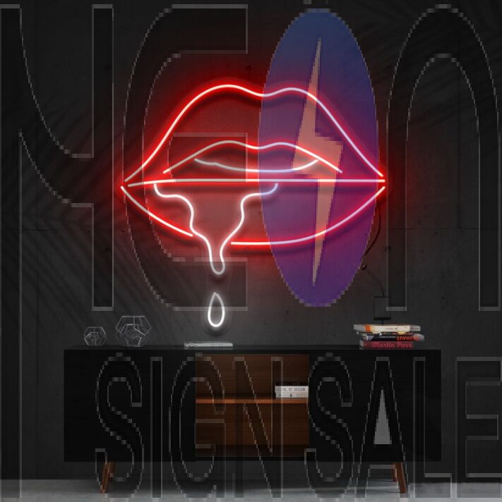 Lips Dripping Multicolour Neon Sign for Artistic Decor