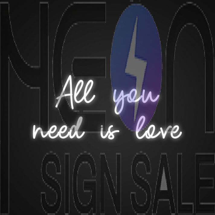 All You Need Is Love Neon Sign for Romantic Spaces